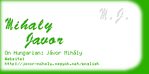mihaly javor business card