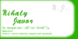 mihaly javor business card